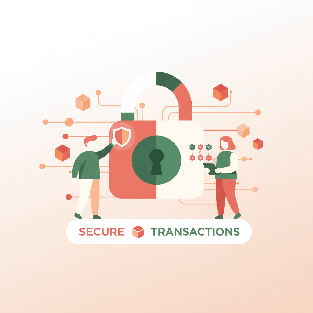 Digital padlock symbolizing secure data and transactions