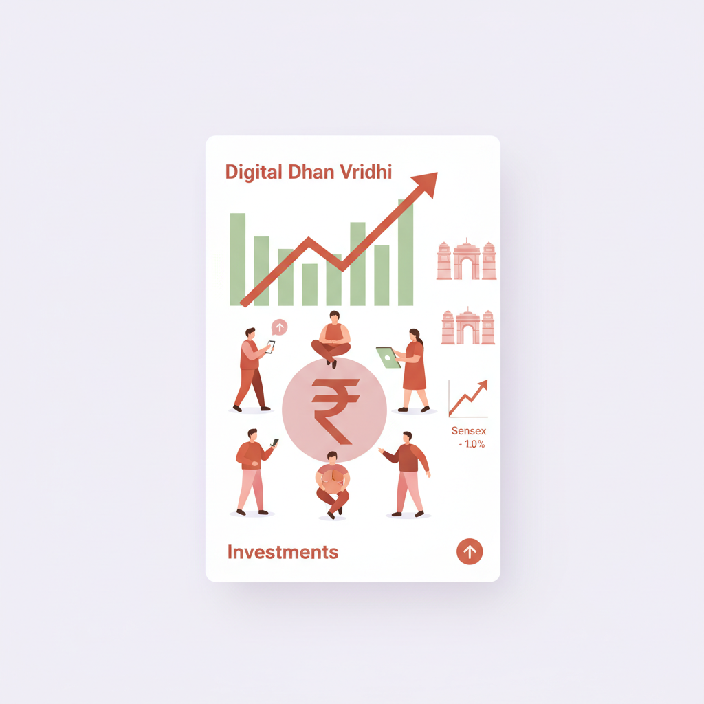 Abstract digital finance interface with growth charts